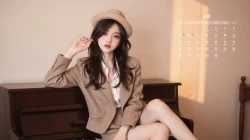 4月日历美女电脑桌面壁纸