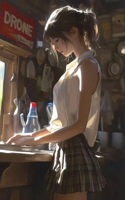 复古风 侧身站立美女图 4k手机壁纸竖屏动漫