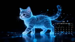 5月日历科幻光影电子猫咪