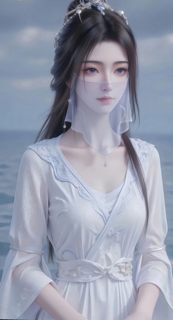 紫灵 面纱 4k手机壁纸竖屏全面屏美女图