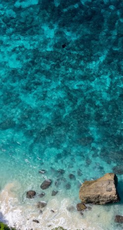 清澈溪流水底石头手机壁纸