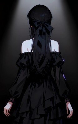 蒙眼美女 背影 光影 暗色背景4k手机高清壁纸竖屏